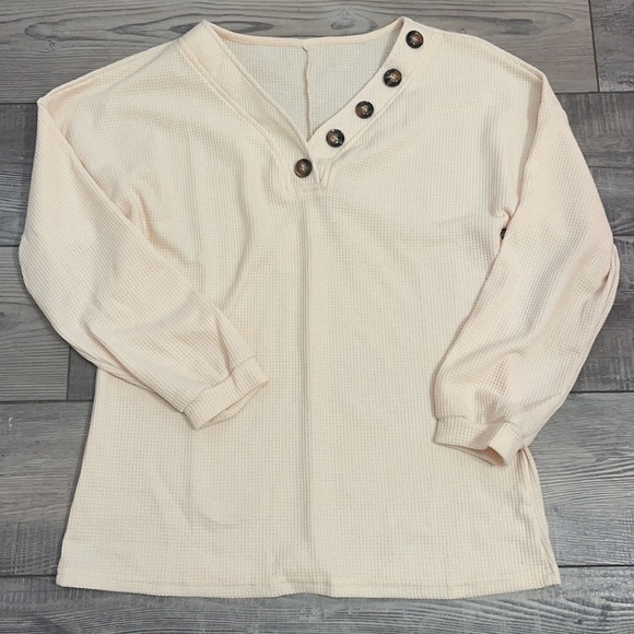 NWT Cream Thermal Pullover Long Sleeve Top - Picture 7 of 8